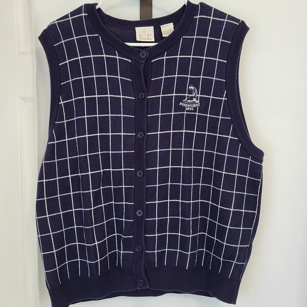 EP Pro Men's Classic Golf Sleeveless Sweater Vest, Size: XL Color: Navy Blue